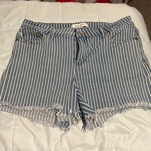 Judy blue blue and white striped shorts
